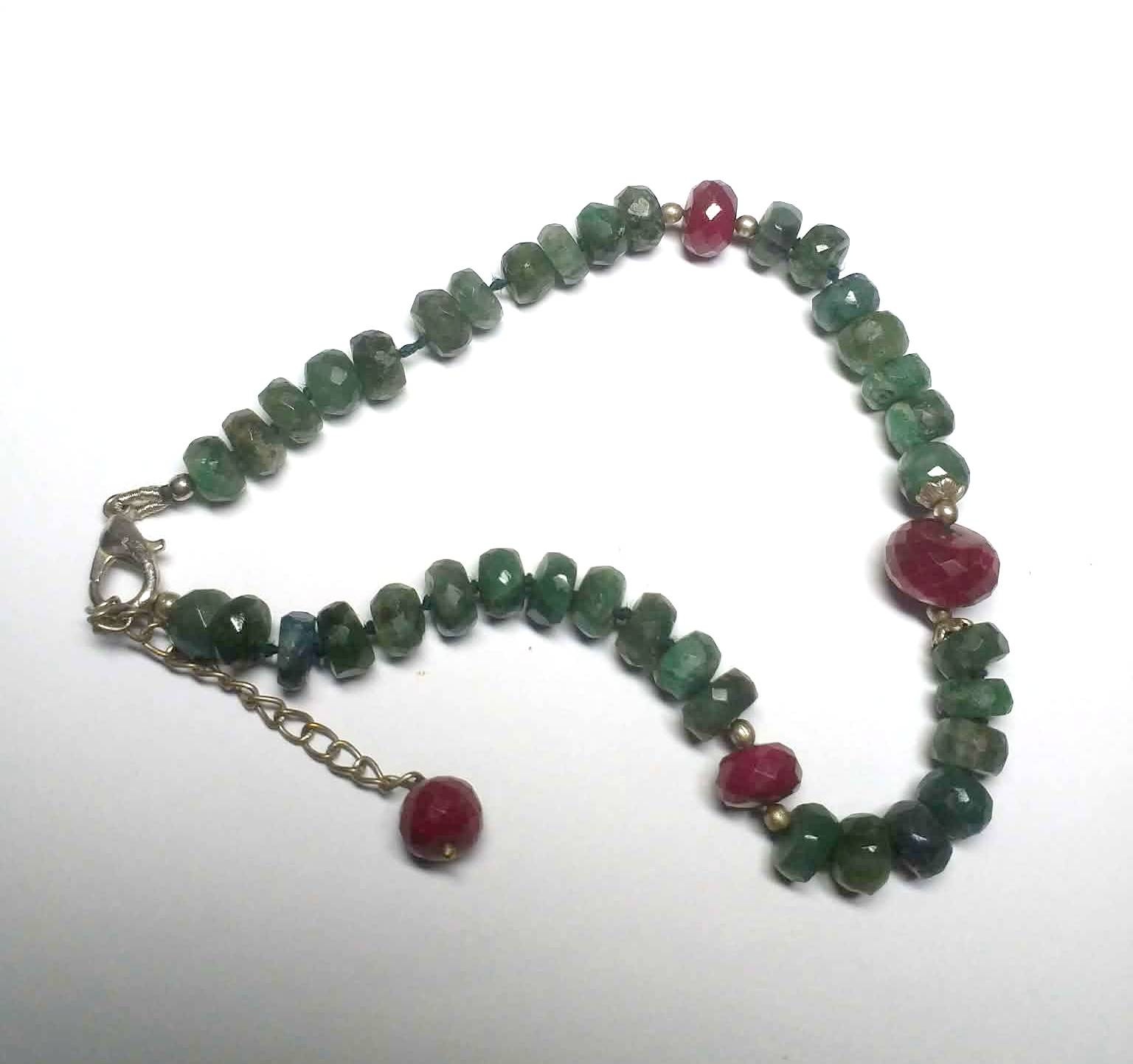 bransoletka srebro i szmaragdy - 2