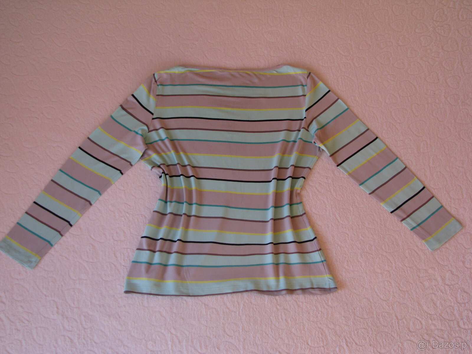 Lekka bluzka z długim rękawem, rozm. L w popielato-miętowe p - 2