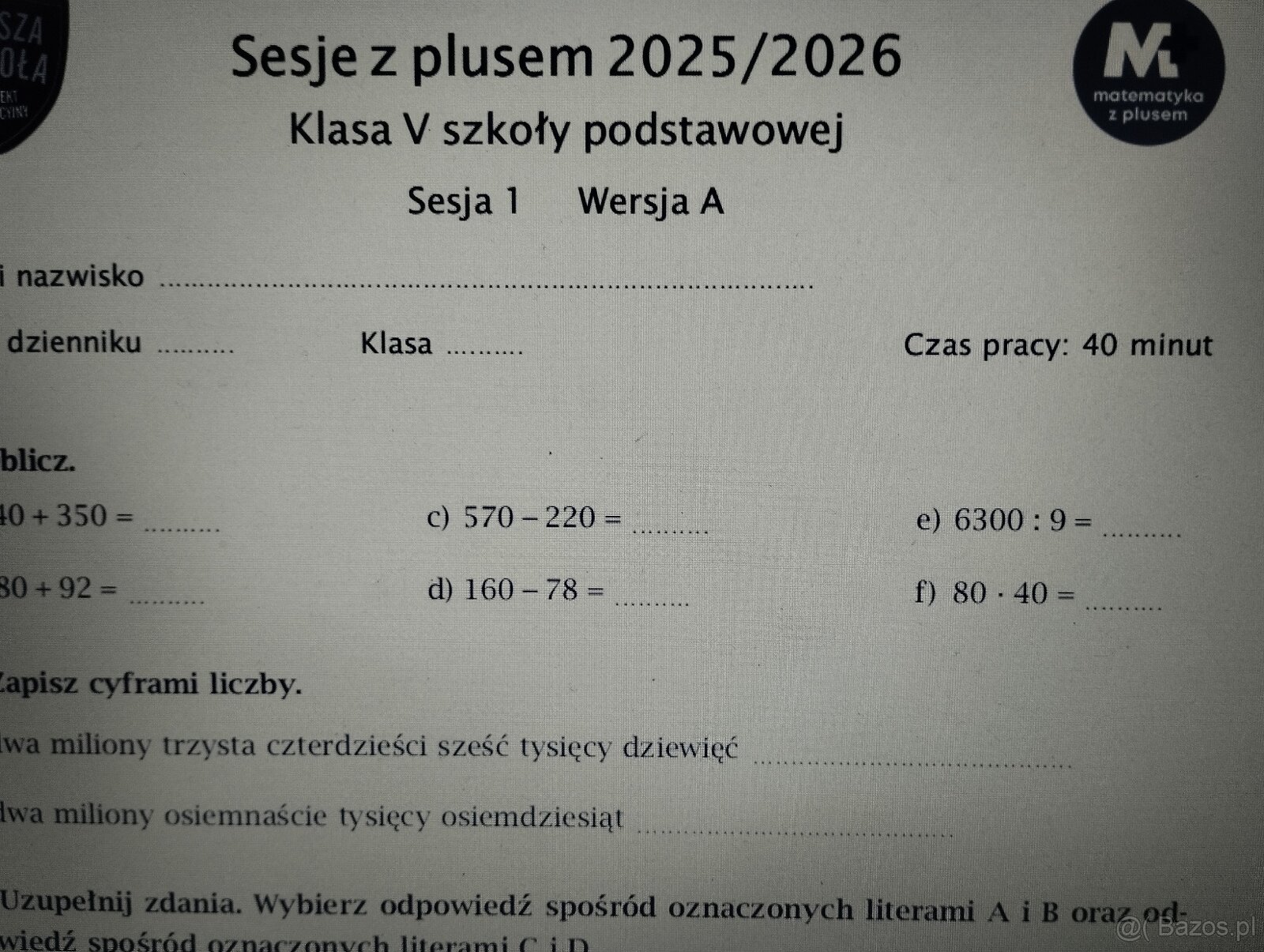 SESJA z plusem NR 2 klasa 4-8 - 2