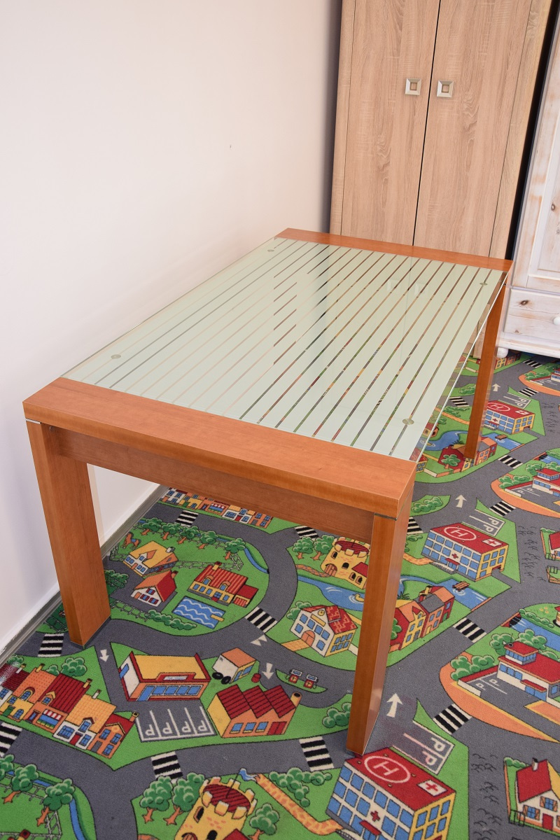 stół nierozkładany - szklany blat - jak nowy - 2