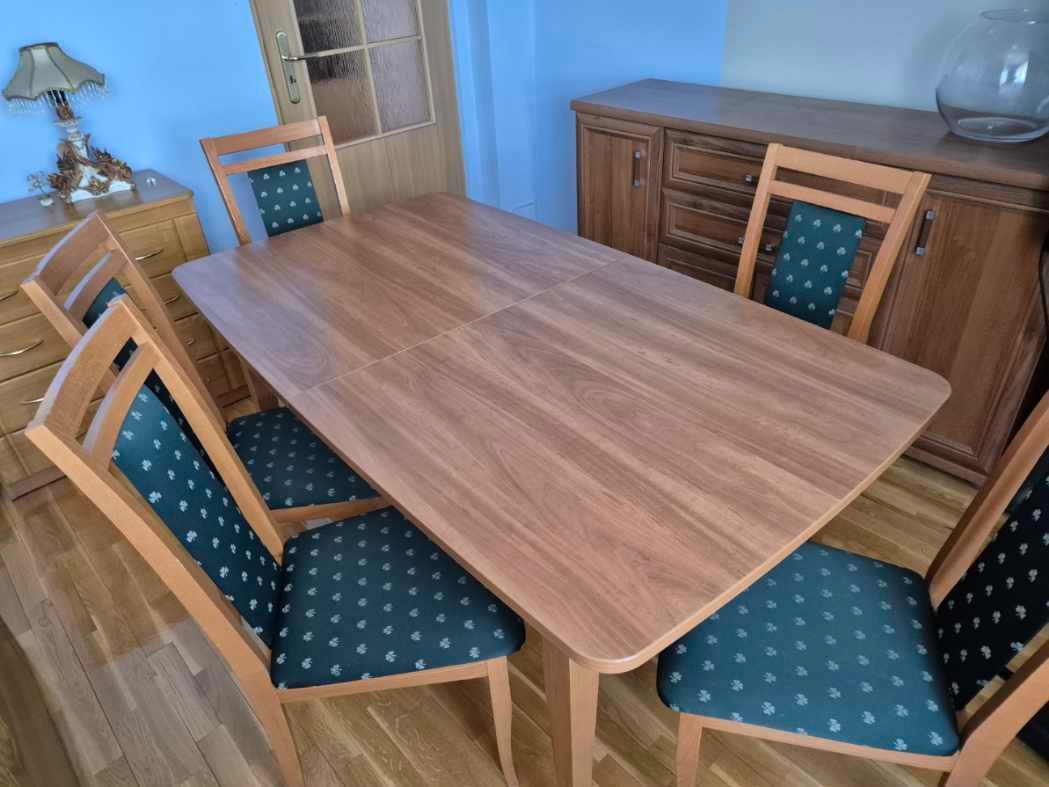 Stół i 6 krzeseł + komoda witryna i stolik - 2