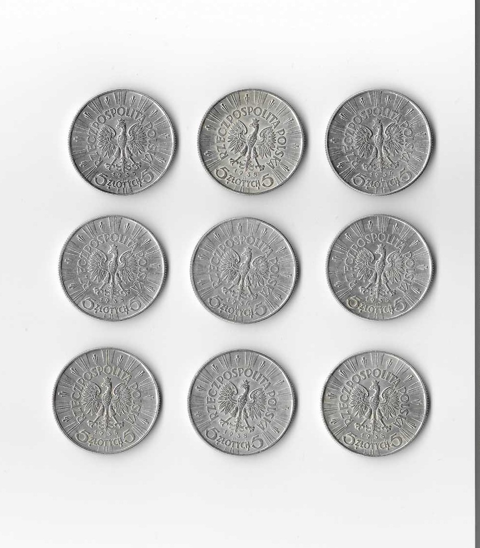 Piłsudski 5 złotych 1934, 1938 - 2