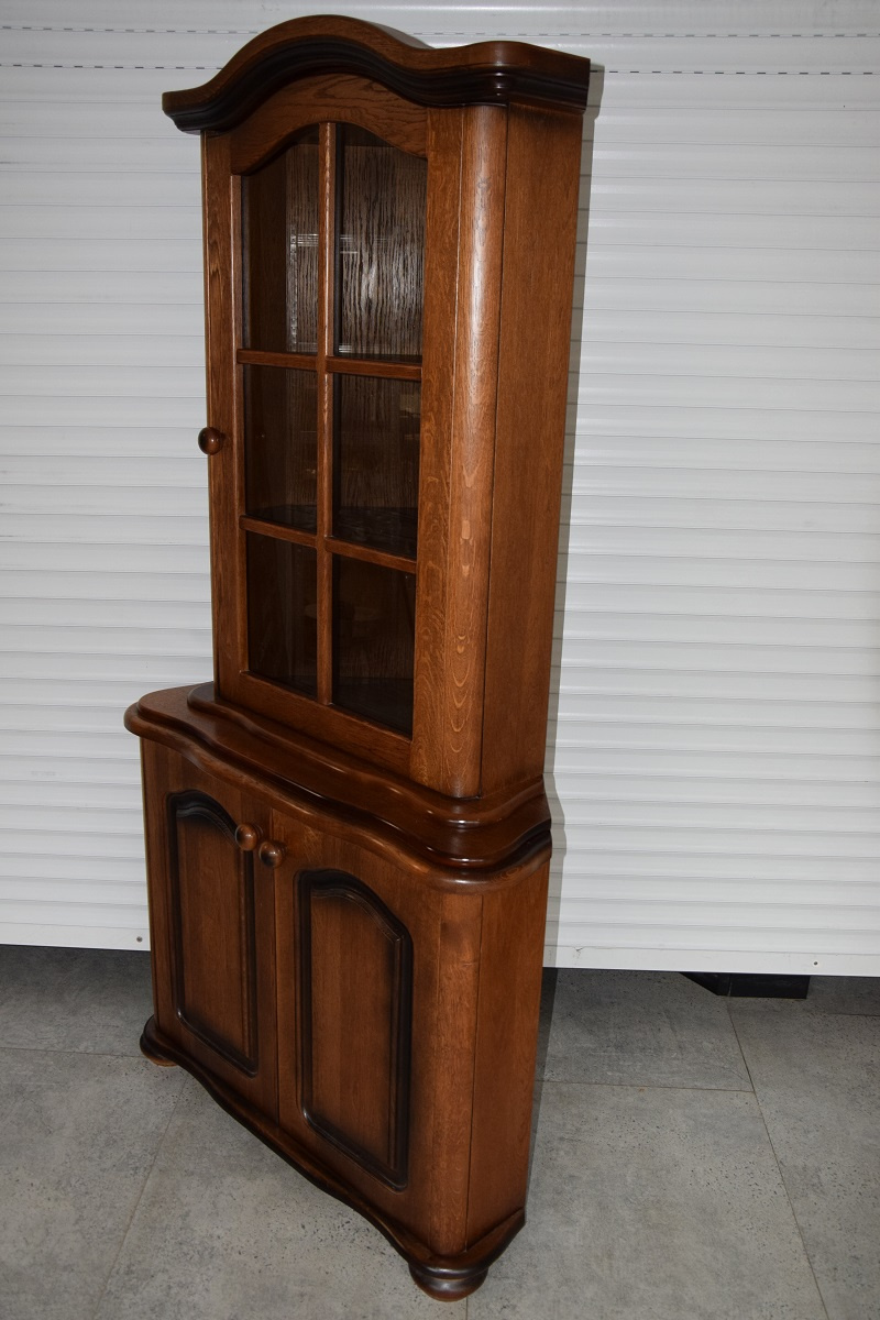 witryna narożna dębowa - jak nowa - 2