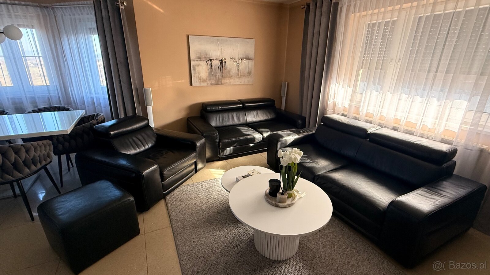 Komplet wypoczynkowy z naturalnej skóry - 2