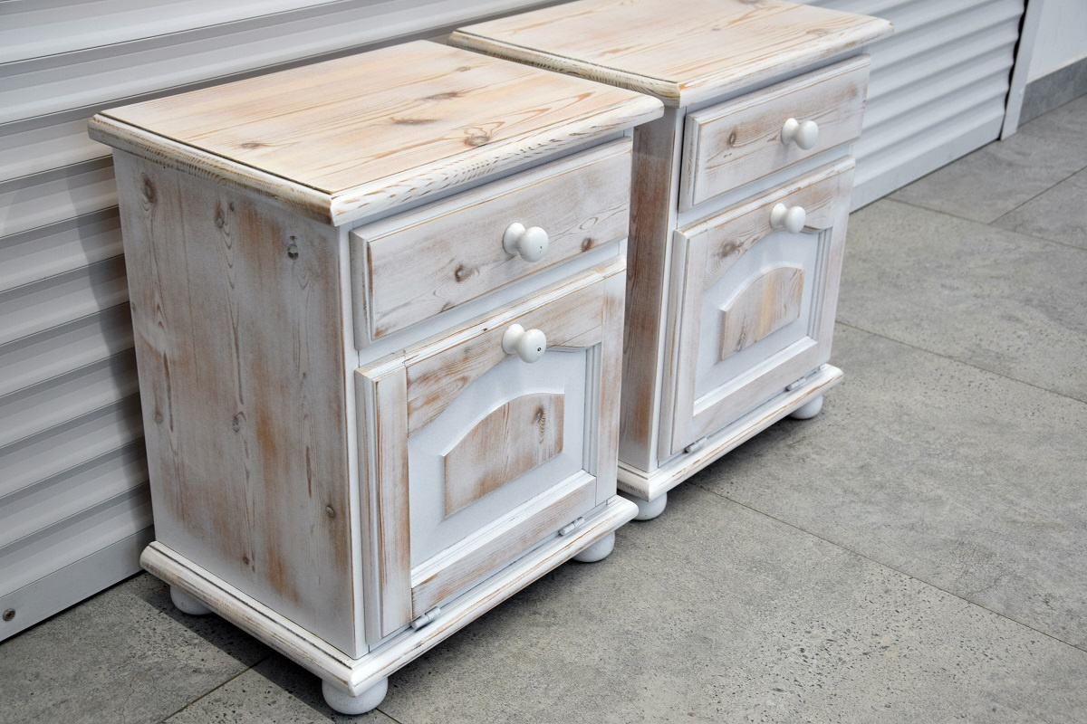 szafki nocne z drewna sosnowego - jak nowe - 2