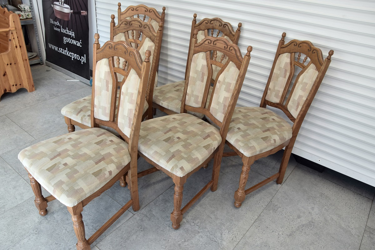 krzesła dębowe 6 sztuk - jak nowe - 2