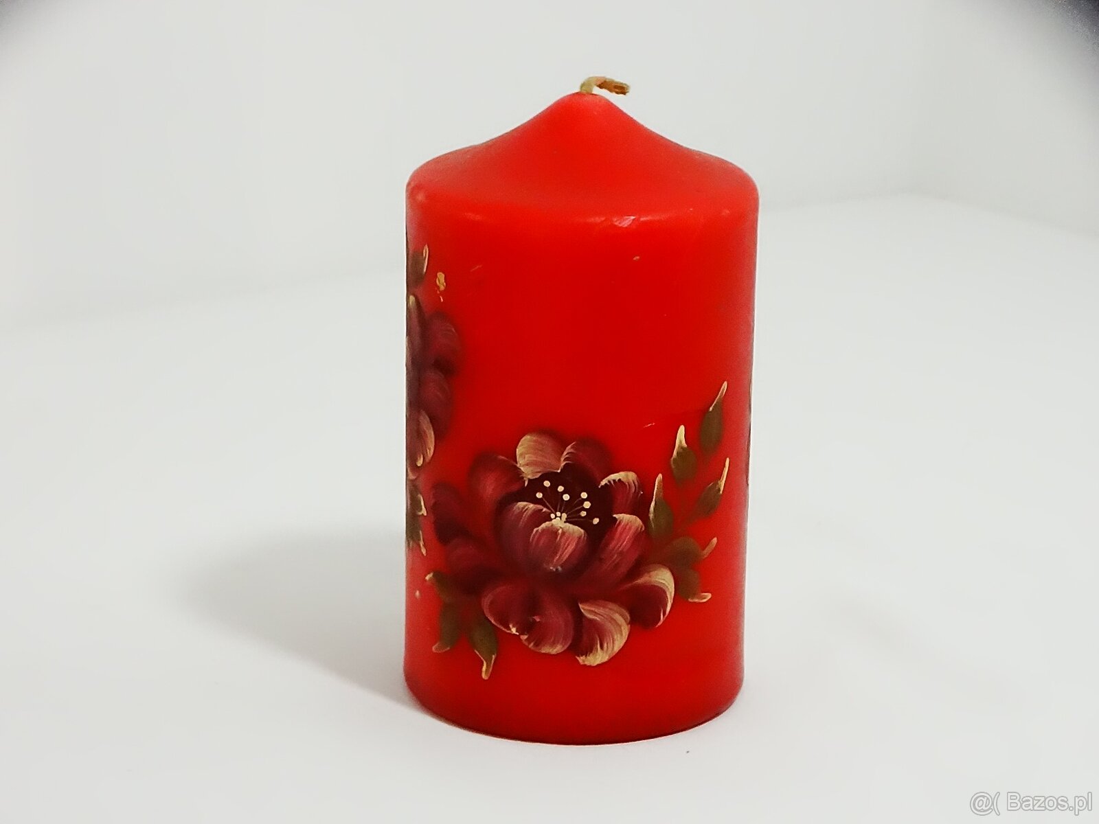 Świeca 14 cm z ręcznie malowanymi kwiatami - 2