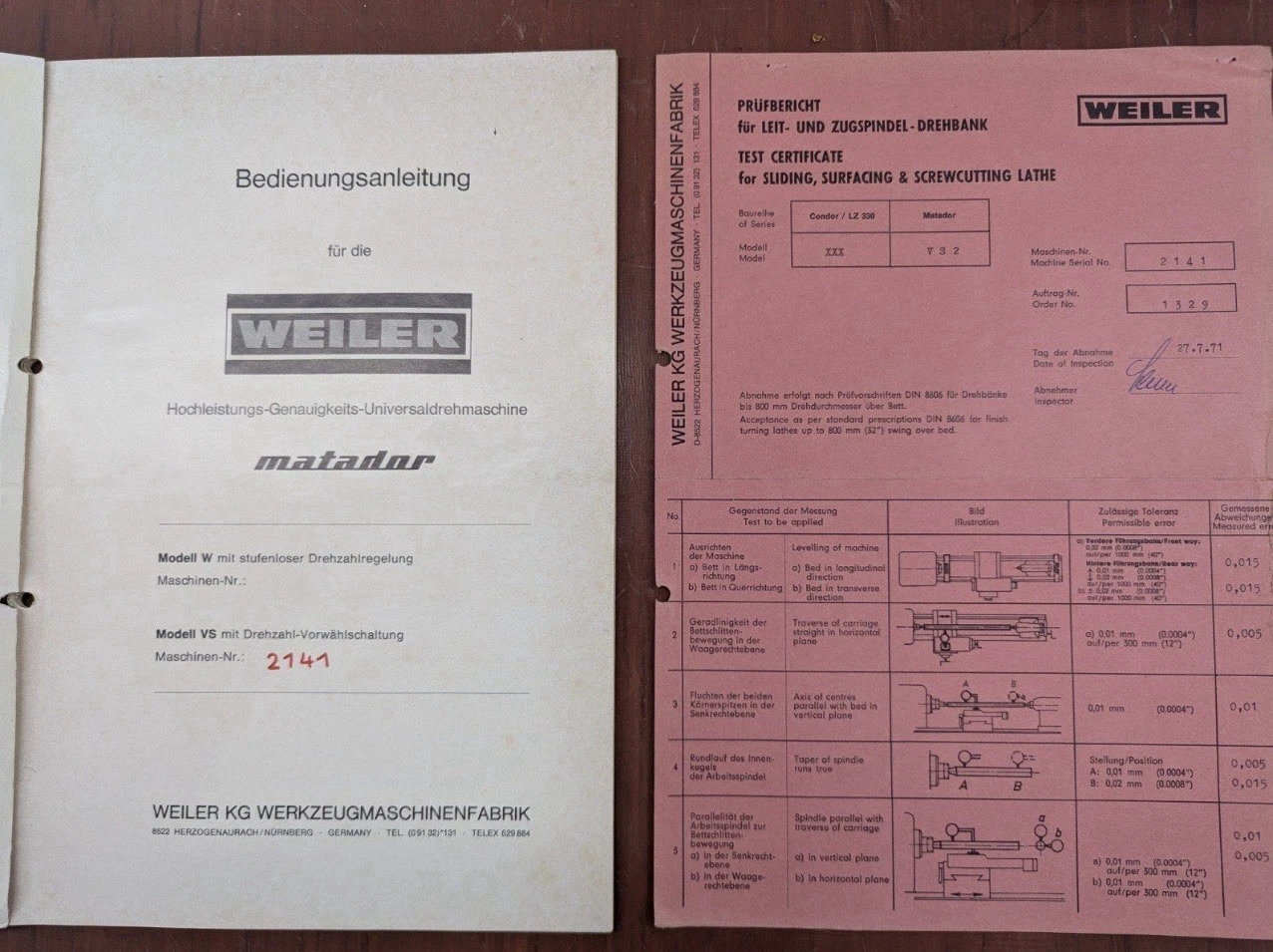 Używana tokarka Weiler Matador VS2 - 2