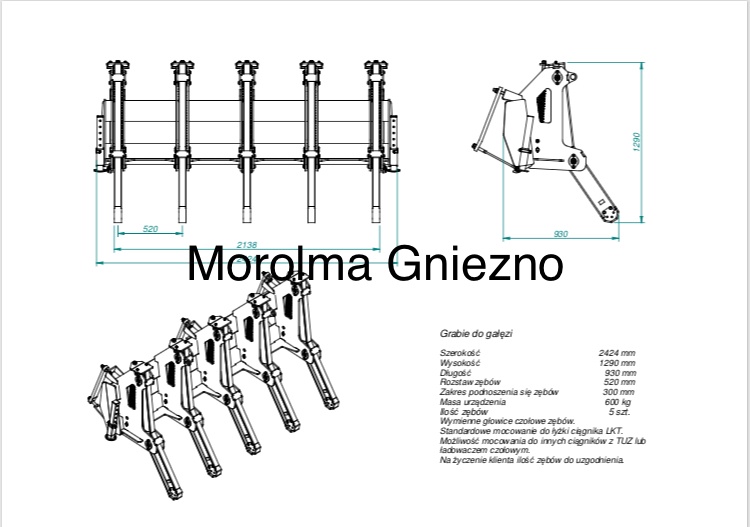 Brona leśna zgrabiarka do gałęzi FK MACHINERY grabie leśne - 2