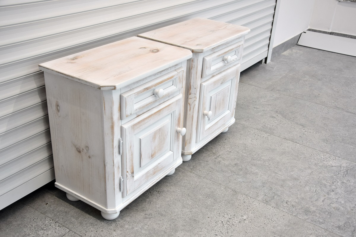 szafki nocne z drewna sosnowego - jak nowe - 2