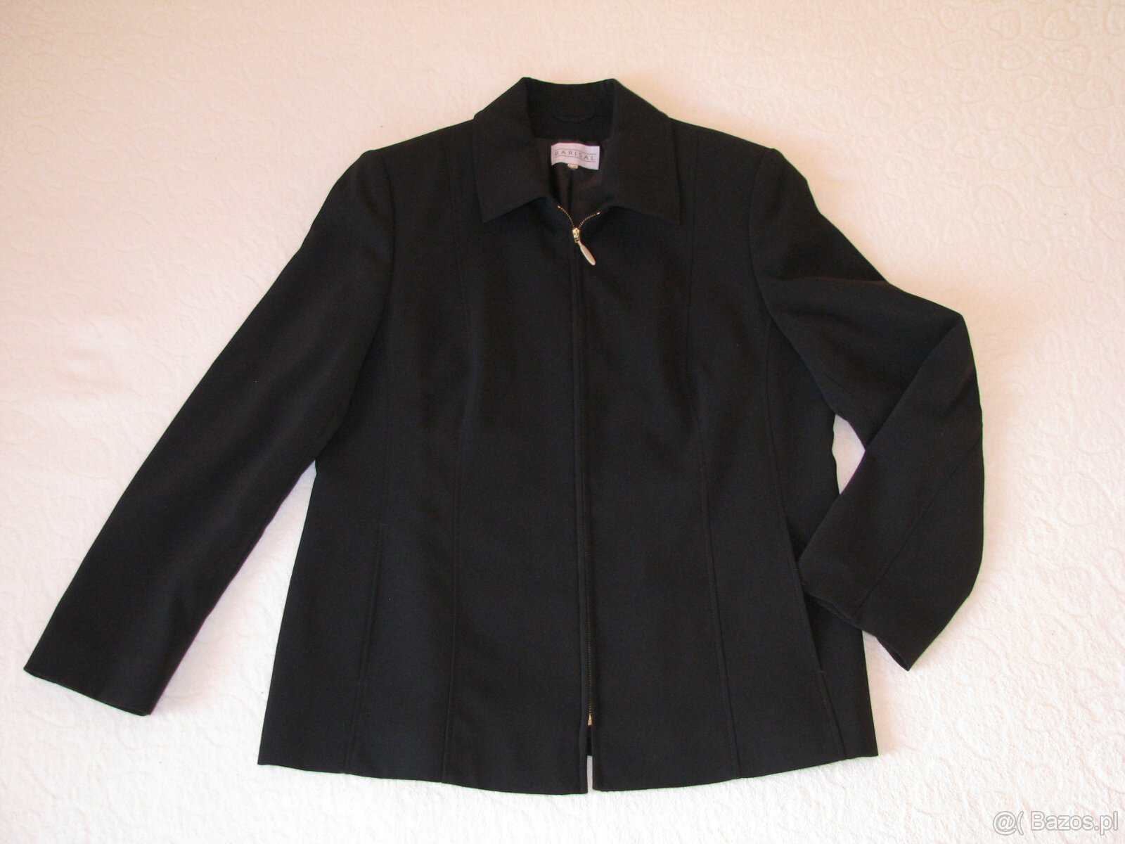 Czarny klasyczny żakiet na zamek marynarka blezer, rozm. 42 - 2