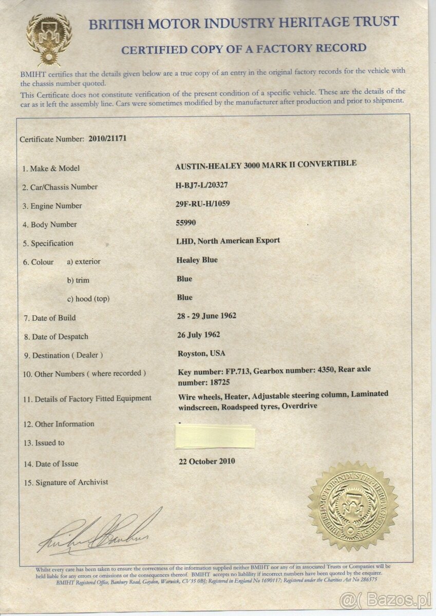 Austin Healey 3000 Mark II Convertible – 1962r. - 20