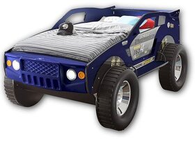 Jeep łóżko w kształcie samochodu niebieski, 120 x 214 x 95 c - 2