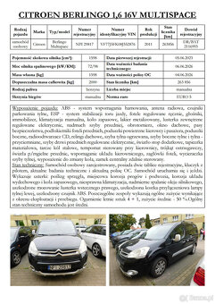 Syndyk sprzeda Citroen Berlingo z 2011r. - 2