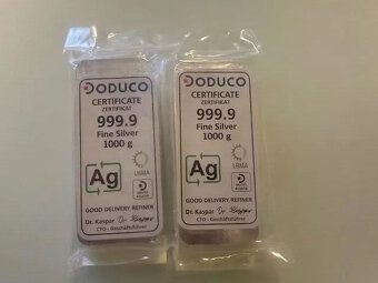 2x Silberbarren 2x 1 Kilo, 2x 1.000 Gramm Good Delivery Refi - 2