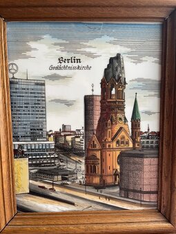 Porcelanowy /ceramiczny obraz w drewnianej ramie - 2