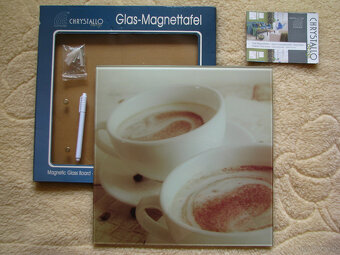 Szklana tablica suchościeralno-magnetyczna 35x35 cm pisak - 2