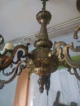 Antyczny mosiężny żyrandol - 2