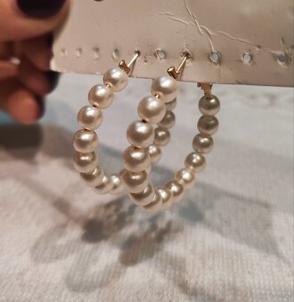 Kolczyki koła z perełkami - 2