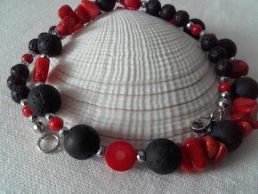 Naszyjnik koral lawa - 2