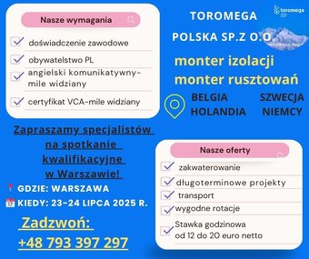 poszukujemy monterów izolacji przemysłowych, monterów ruszto - 2