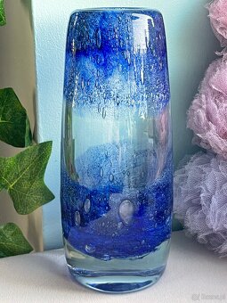 SZKŁO ARTYSTYCZNE - NIEBIESKI WAZON PULEGOSO - 2