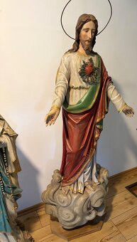 Drewniane figury świątynne 140 i 120 cm - 2