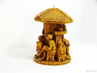 Ozdobna, rzeźbiona, duża i ciężka świeca o wysokości 28 cm i - 2