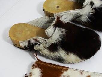 Drewniaki z naturalnej skóry bydlęcej z futrem oraz kopertów - 2