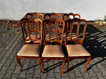 Rozkładany stół z krzesłami w stylu ludwika - 2