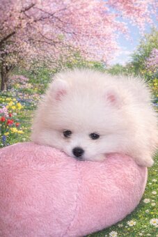 SZPIC MINIATUROWY POMERANIAN ŚLICZNY MALUTKI BIAŁY PIESEK - 2