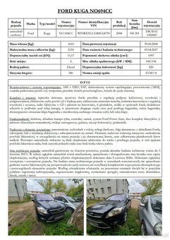 Syndyk sprzeda Ford Kuga TDCi rok 2008 - 2