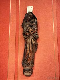 Stara duża figura Matka Boża z dzieciątkiem Jezus na ścianę - 2