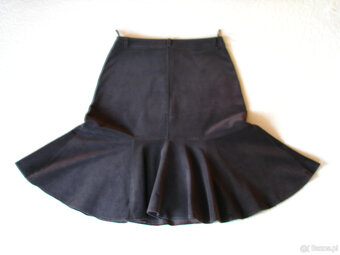 Sztruksowa spódnica z kloszem, kloszowana, brąz, rozm. 44 - 2