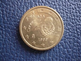Moneta 50 Eurocent. Miguel Cervantes z 1999 roku. Stan BDB. - 2