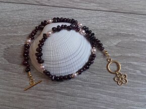 Naszyjnik granaty perły swarovski - 2