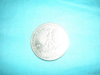 Sprzedam monetę 50000 z roku 1988r., używana, cena 125 zł. - 2
