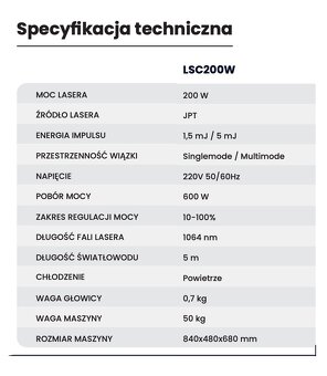 Pulsacyjny Laser Czyszczący LSC EcoPulse 200W - 2