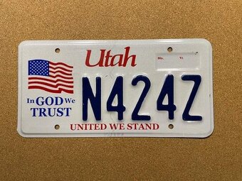 Tablica rejestracyjny USA, oryginał 4x Utah - 2