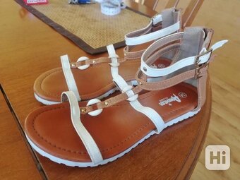 buty letnie brązowo-białe rozmiar 34 - 2