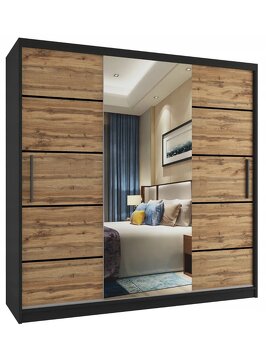 Szafa przesuwna z lustrem SZUFLADY 200cm - 2