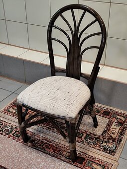 Komplet - Okrągły stół wraz z 4 krzesłami, wykonane z rattan - 2
