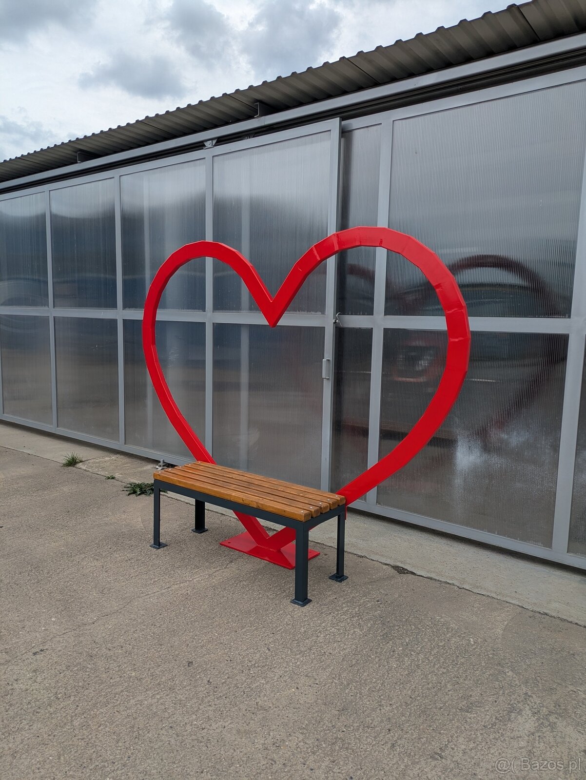 ❤️ Metalowe serce z ławką – fotopunkt / dekoracja JKL 100x50 - 3