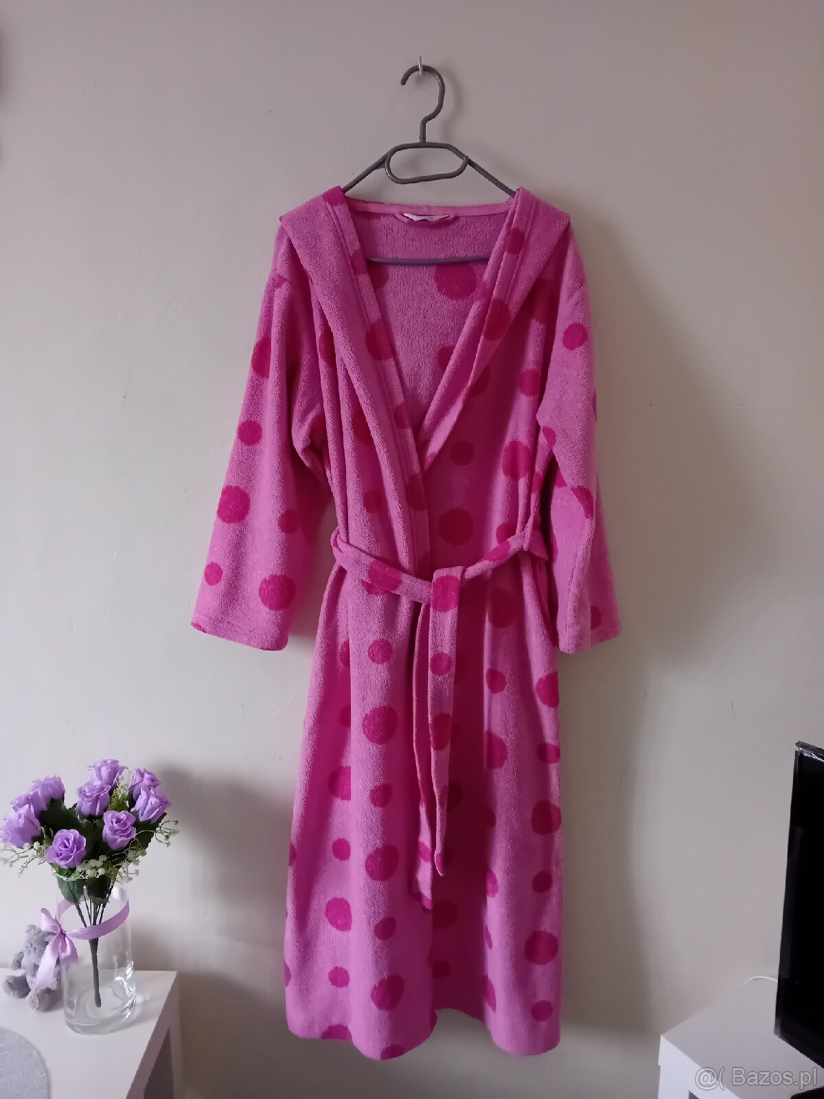 Długi ciepły polarowy szlafrok - 3