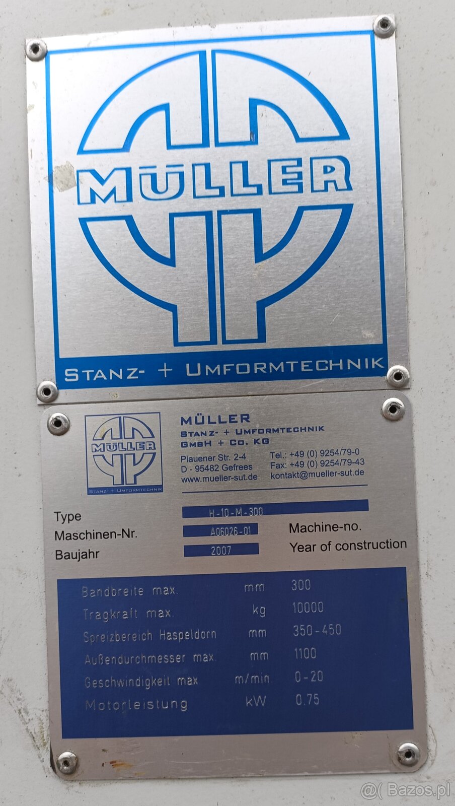 ODWIJAK, ROZWIJAK do blachy, taśmy Muller Niemcy - 3