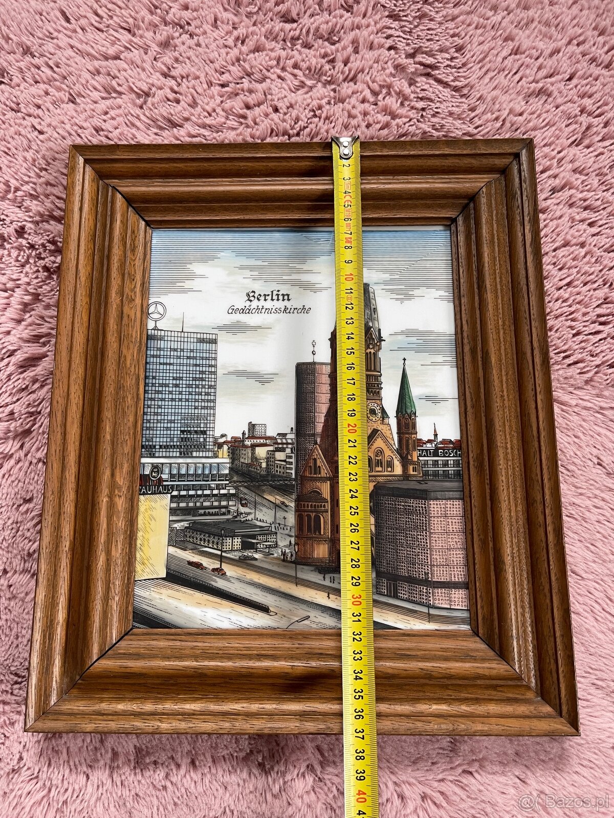 Porcelanowy /ceramiczny obraz w drewnianej ramie - 3