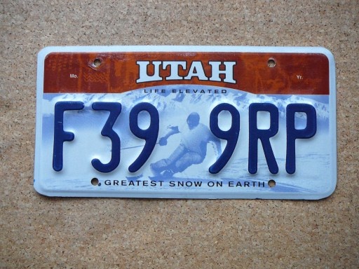 Tablica rejestracyjny USA, oryginał 4x Utah - 3