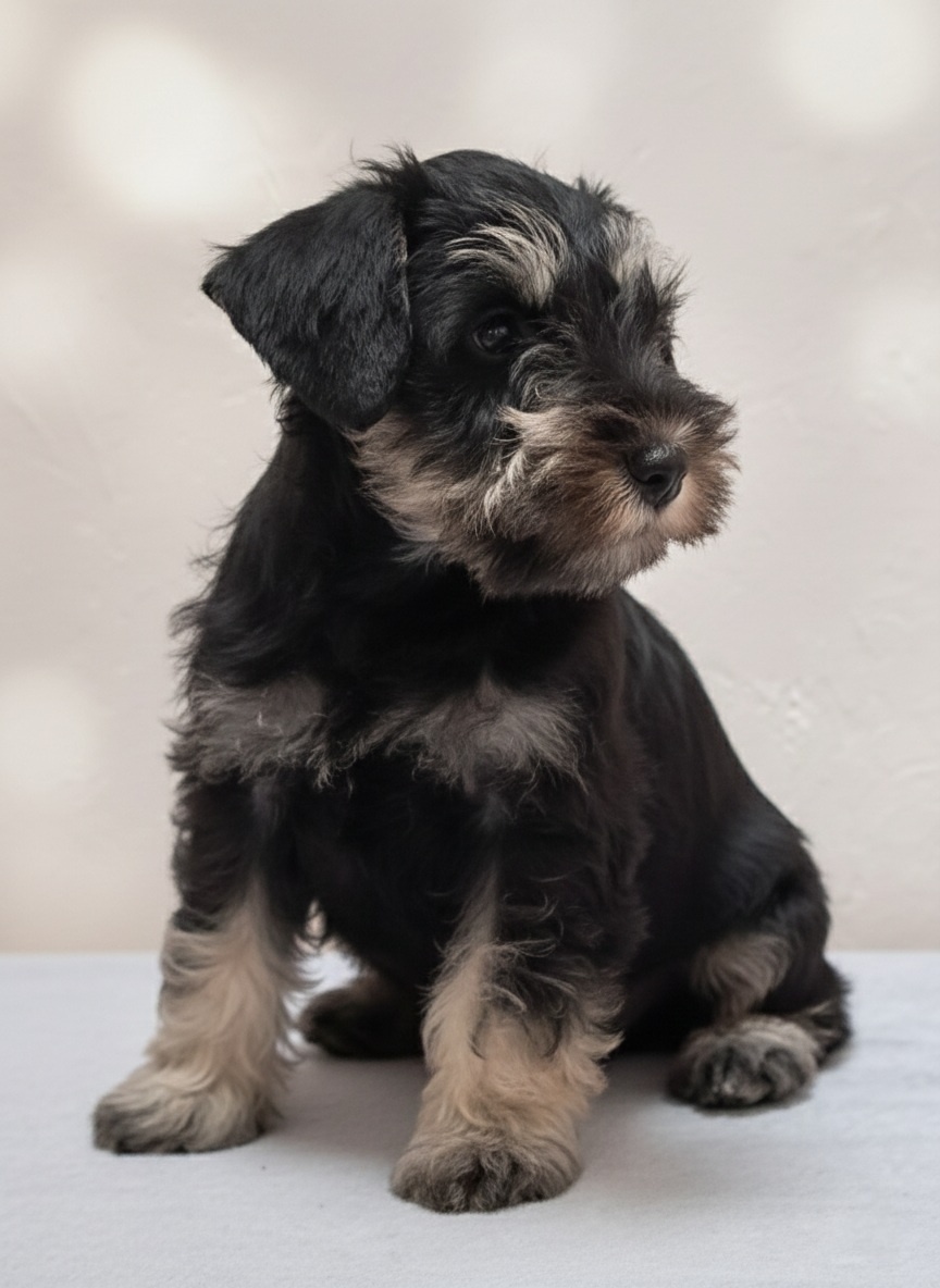 Sznaucer miniaturowy czarno-srebrny - 3