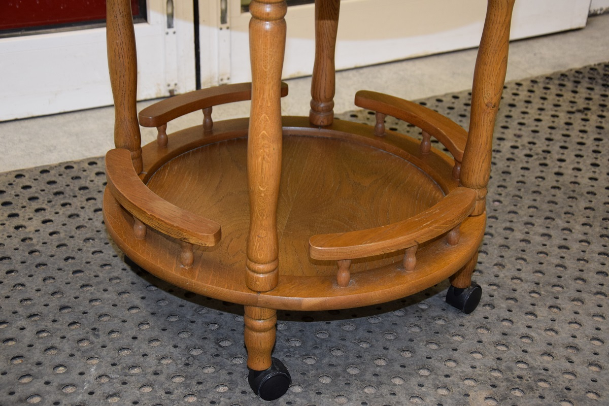 barek - stolik dębowy na kółkach - super stan - 3