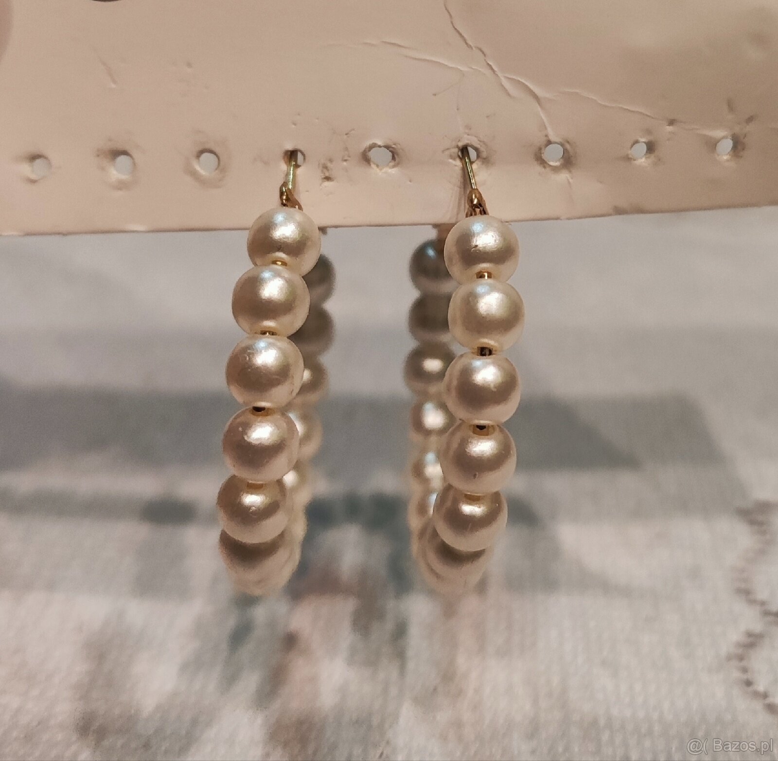 Kolczyki koła z perełkami - 3